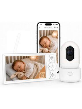 5.5-Inch Smart WiFi Baby Monitor with HD Camera & Two-Way Audio, Night Vision